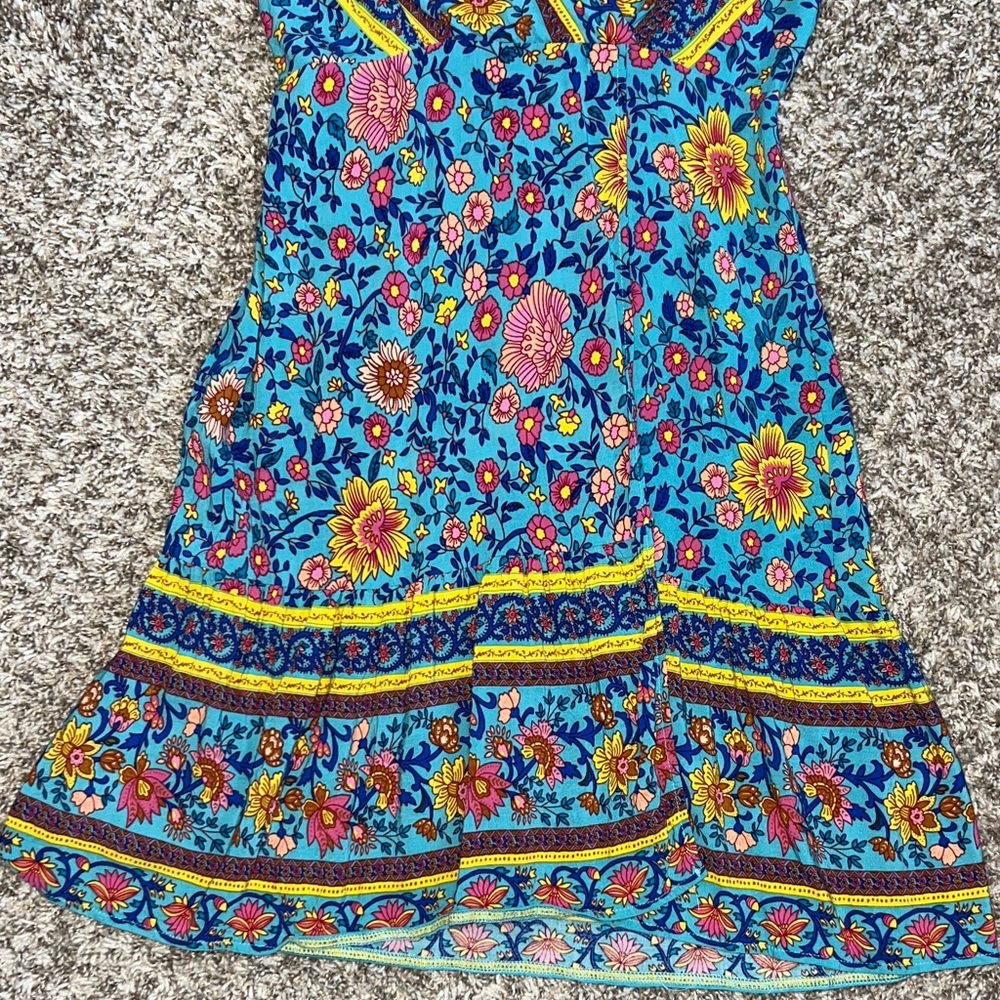 Floral Blue Mini Dress - Picture 4 of 9
